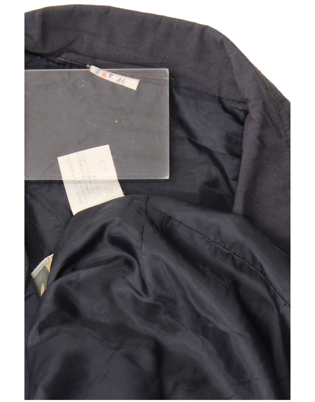 VINTAGE Damen Utility-Jacke EU 46 XL Marineblaues Polyester