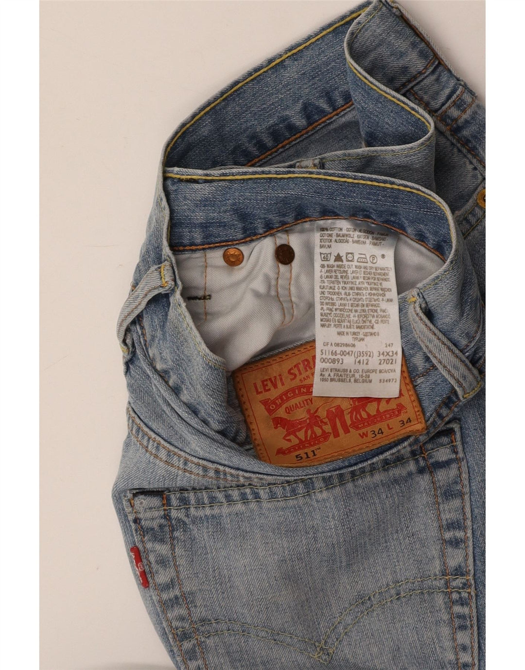 LEVI'S Herren 511 Slim Jeans W34 L34 Blaue Baumwolle