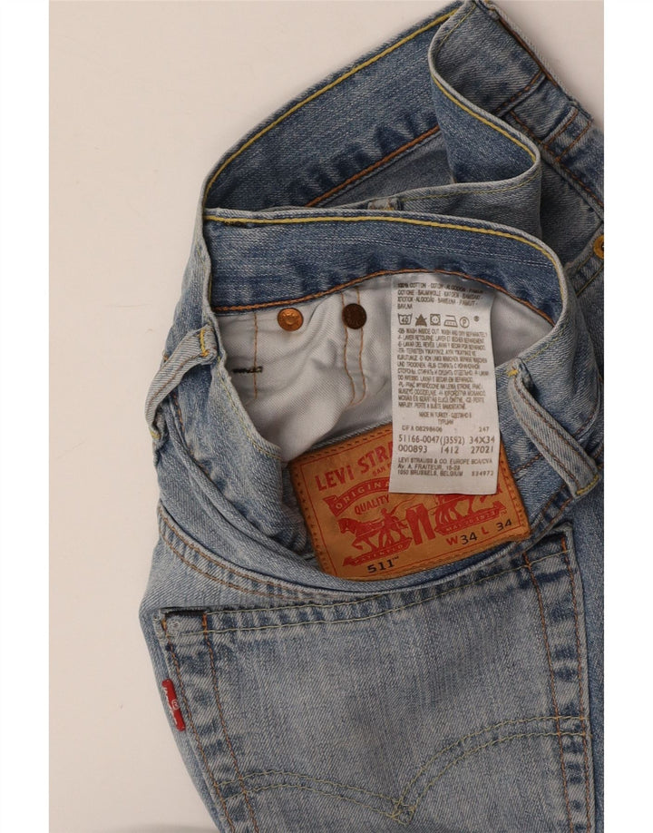 LEVI'S Herren 511 Slim Jeans W34 L34 Blaue Baumwolle