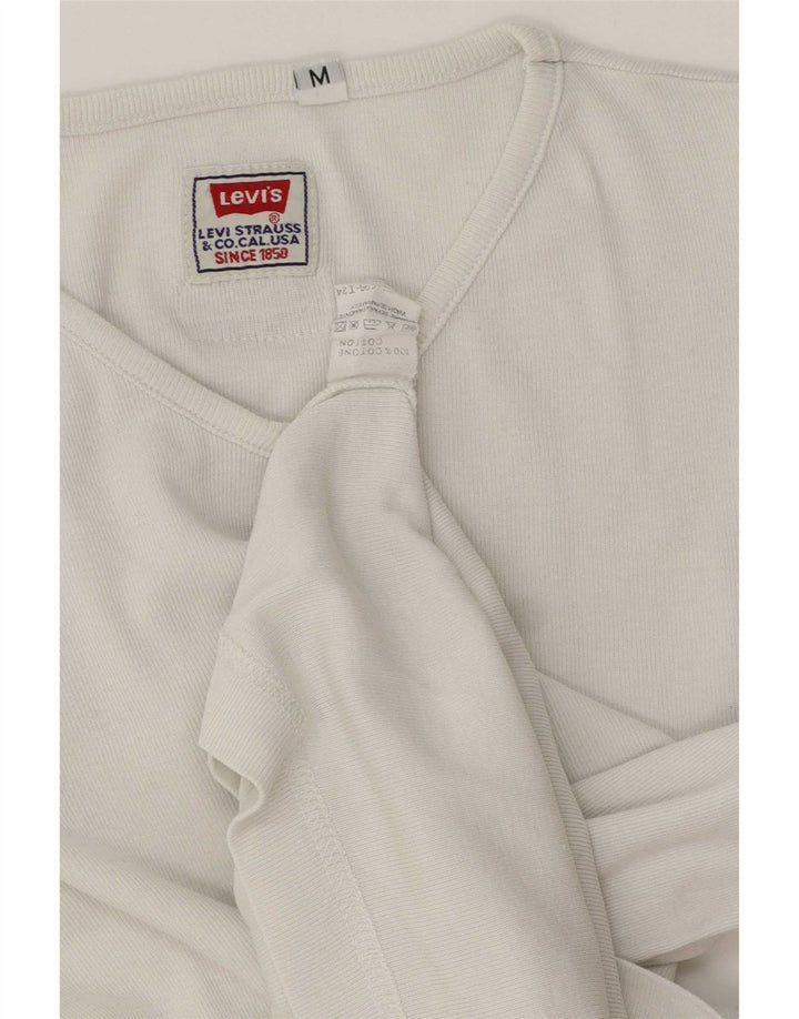 Levi's Damen Top Langarm UK 14 Mittelweiße Baumwolle