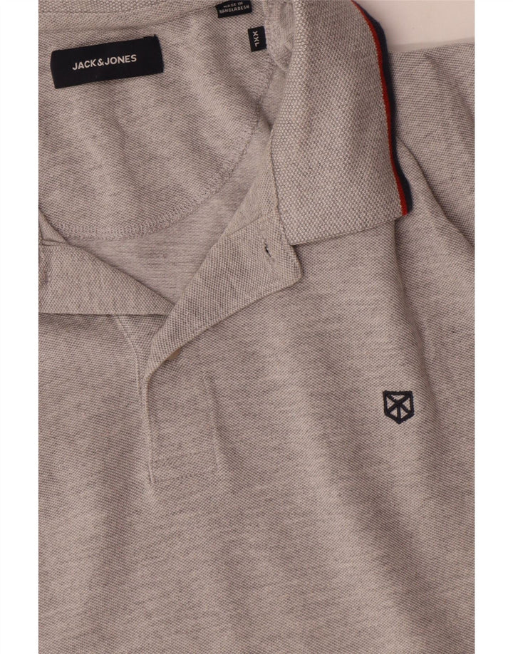 Jack & Jones Herren Poloshirt 2XL Grau Baumwolle