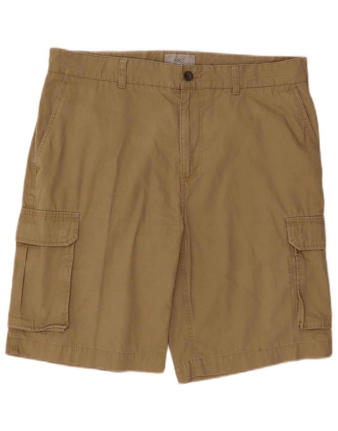 Marks & Spencer Herren Cargoshorts W34 Large Beige Baumwolle