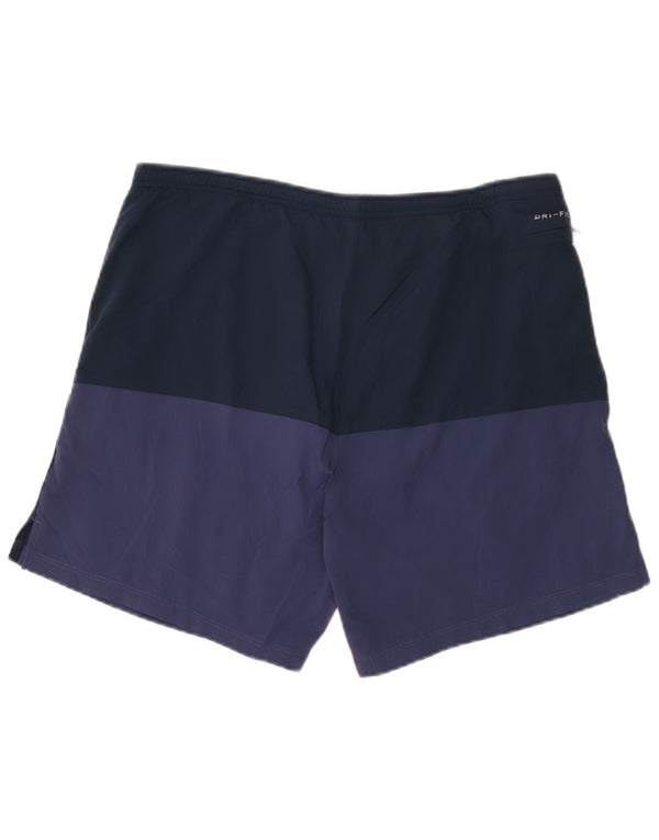 Nike Herren-Dri-Fit-Sportshorts, Mittelgroßes Marineblau-Farbblock-Polyester