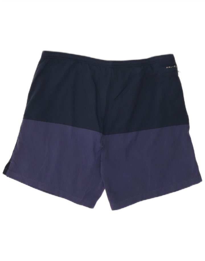 Nike Herren-Dri-Fit-Sportshorts, Mittelgroßes Marineblau-Farbblock-Polyester