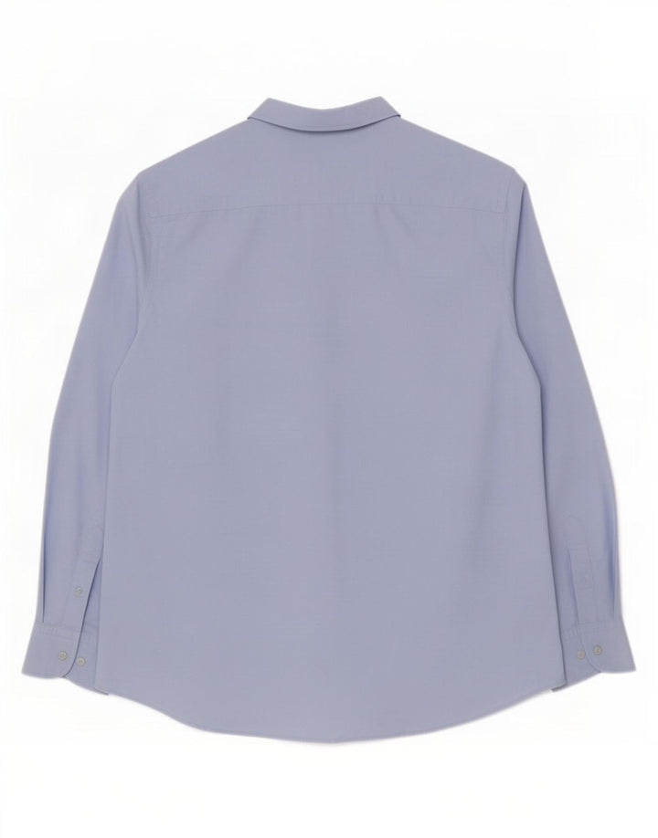 Massimo Dutti Herrenhemd XL, blaue Baumwolle