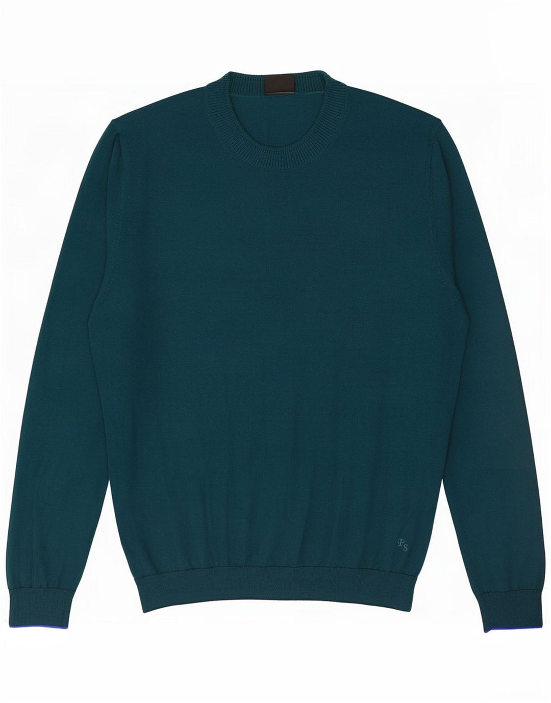 Paul Smith Herren-Pullover mit Rundhalsausschnitt, groß, grüne Merinowolle