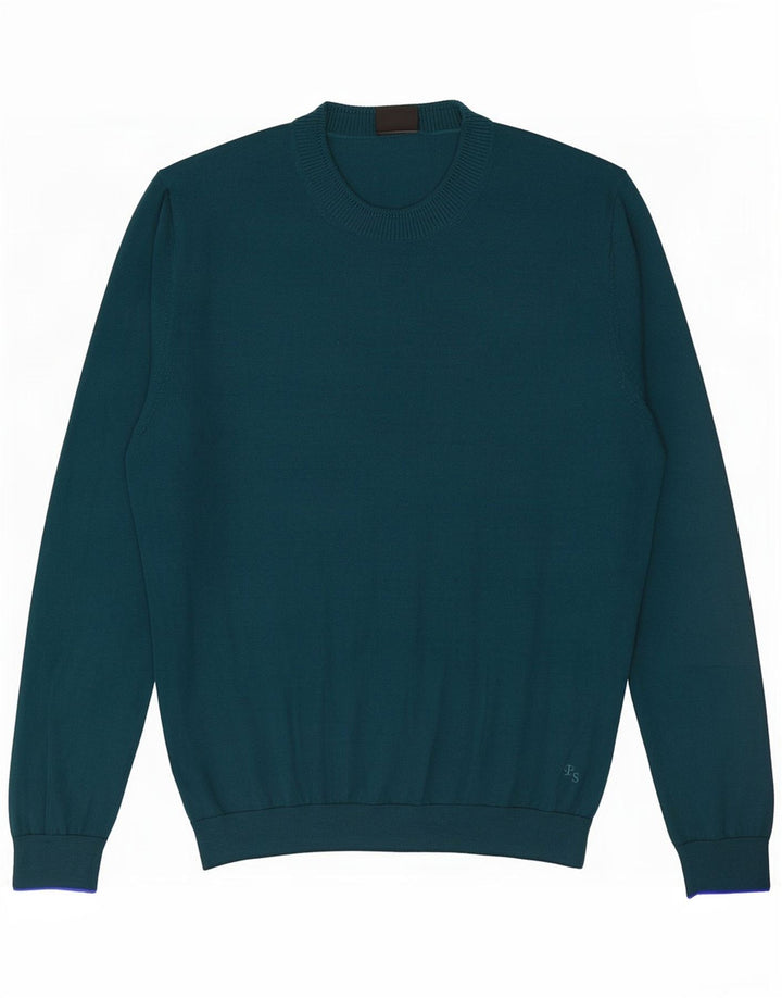 Paul Smith Herren-Pullover mit Rundhalsausschnitt, groß, grüne Merinowolle