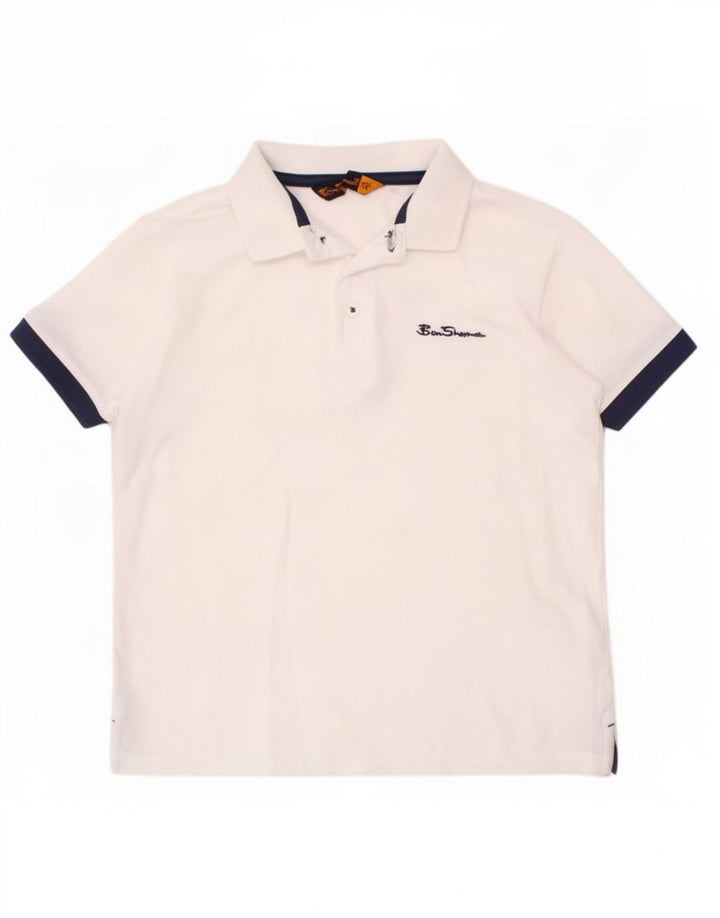 Ben Sherman Poloshirt für Jungen, 8–9 Jahre, weiße Baumwolle