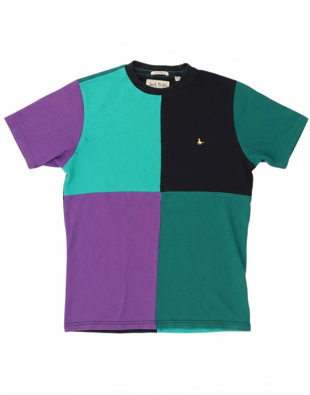 JACK WILLS Mens Classic Fit T-Shirt Top Small Multicoloured Colourblock