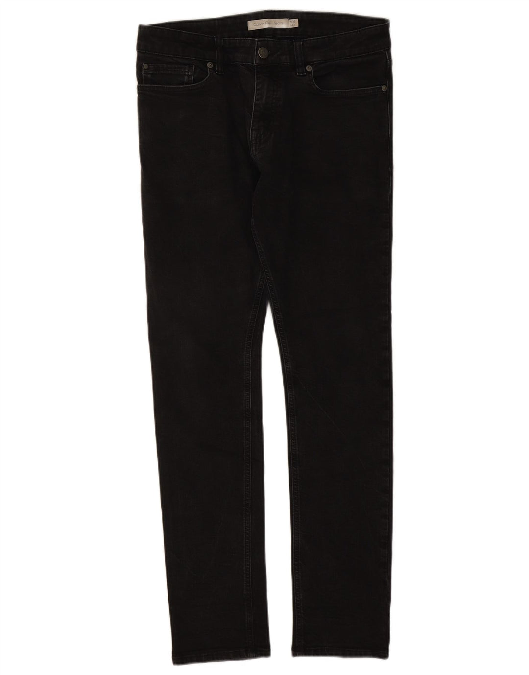 Calvin Klein Herren Slim Jeans W32 L32 Schwarze Baumwolle