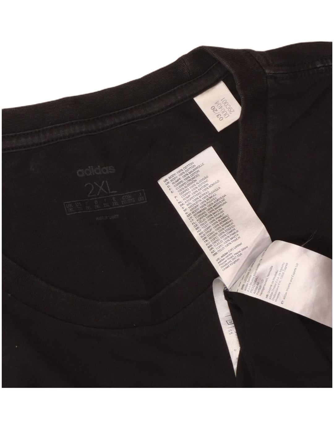 Adidas Herren Grafik T-Shirt Top 2XL Schwarz Baumwolle