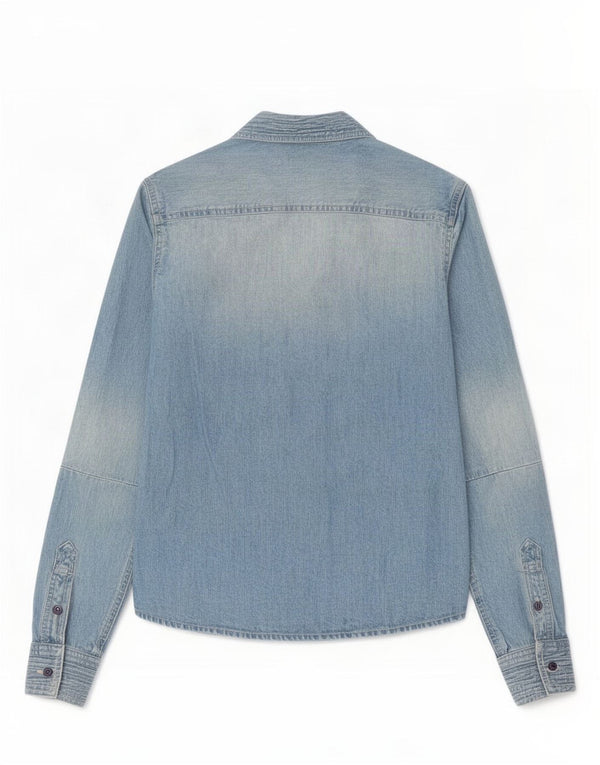 Polo Ralph Lauren Damen-Militär-Jeanshemd, Größe S, Blau, Baumwolle, UK 10
