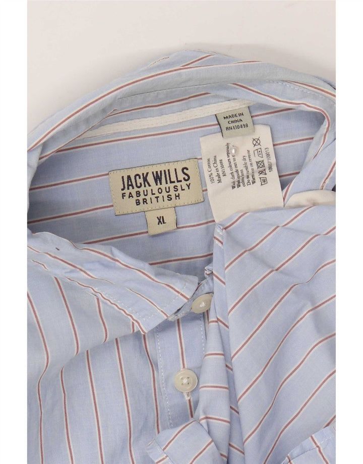 Jack Wills Herrenhemd XL, blaue Nadelstreifen-Baumwolle