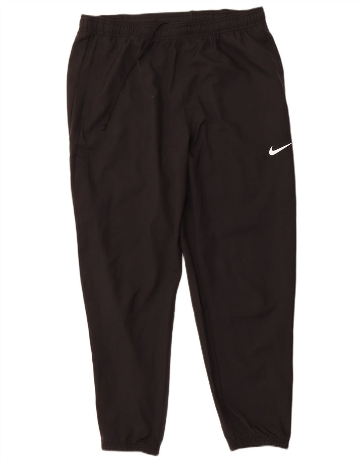 NIKE Damen Dri Fit Trainingshose Jogger UK 14 Large Schwarz Polyester