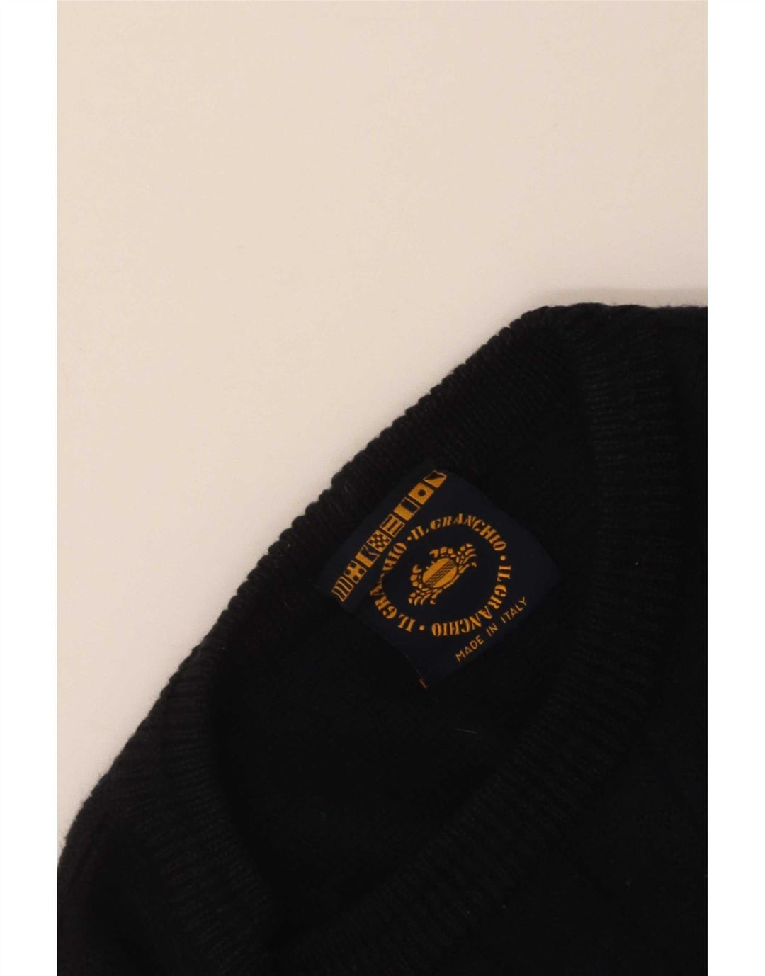 Il Granchio Herren-Pullover mit Rundhalsausschnitt, Größe L, Marineblau mit Argyle-Muster/Diamantmuster