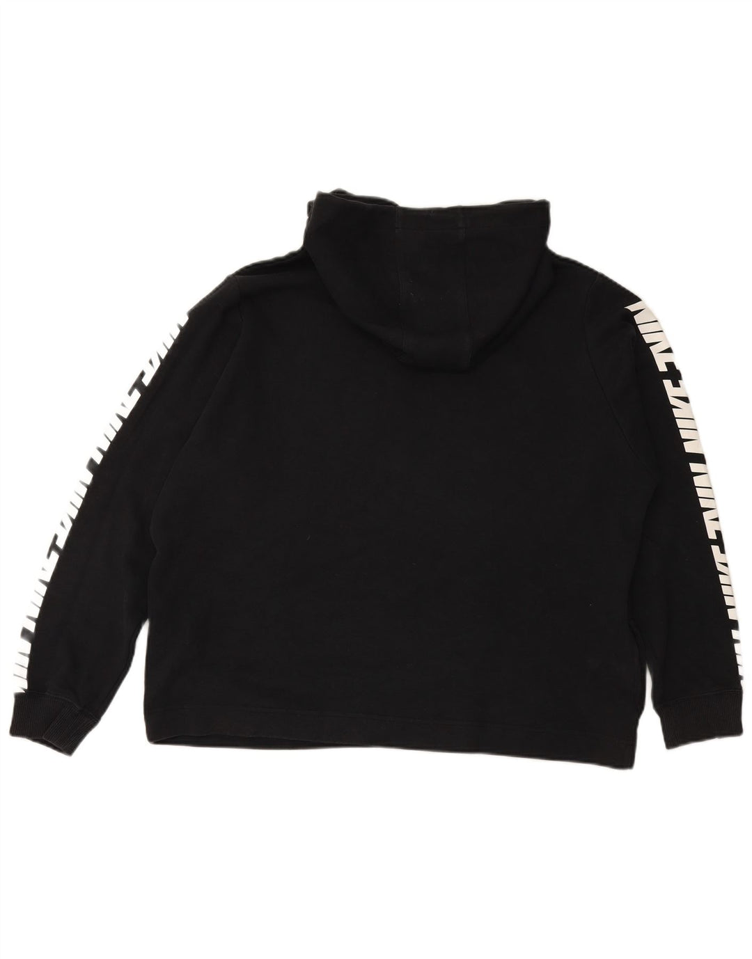 NIKE Womens Graphic Oversized Hoodie Pullover UK 18 XL Schwarz Baumwolle