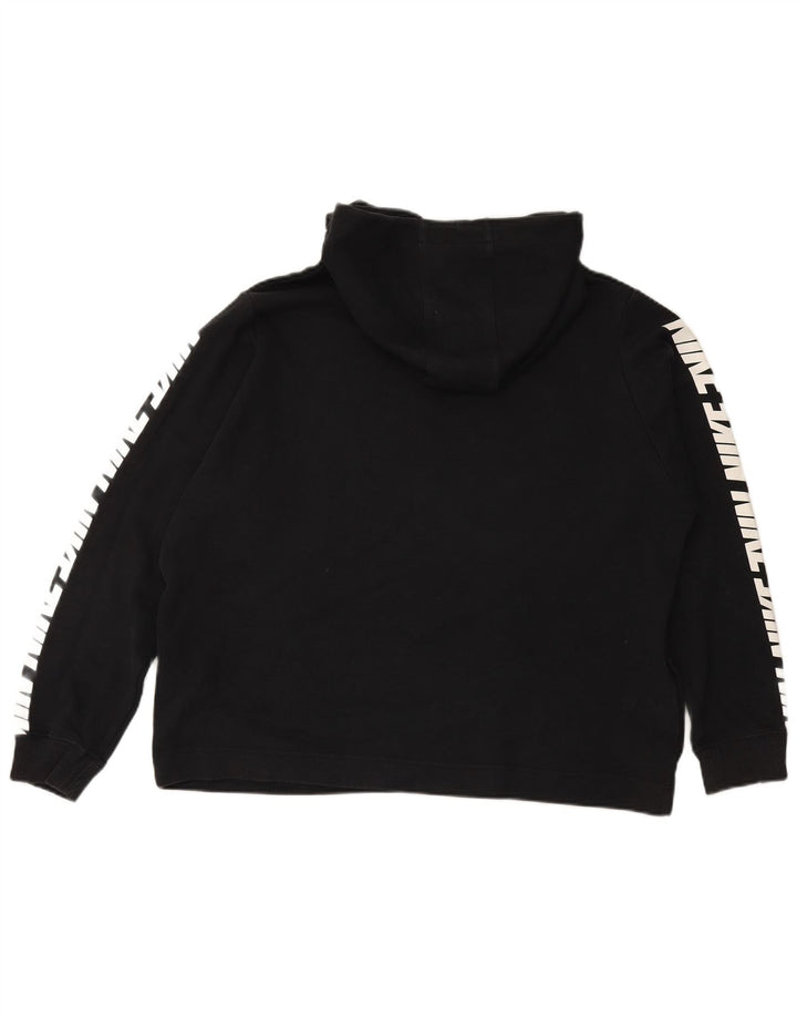 NIKE Womens Graphic Oversized Hoodie Pullover UK 18 XL Schwarz Baumwolle