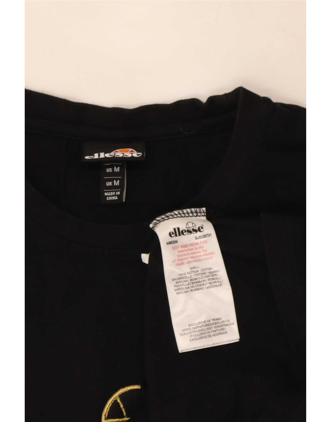 Ellesse Herren-T-Shirt mit Grafik, Mittelschwarz, Farbblock