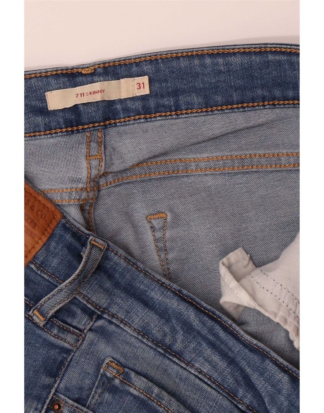 Levi's Damen 711 Skinny Jeans W31 L31 Blaues Lyocell