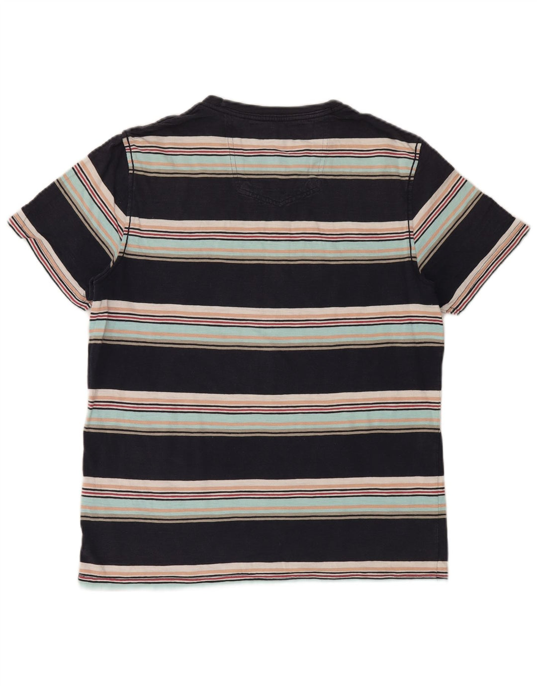 FAT FACE Herren T-Shirt Top Mittelschwarz gestreift aus Baumwolle