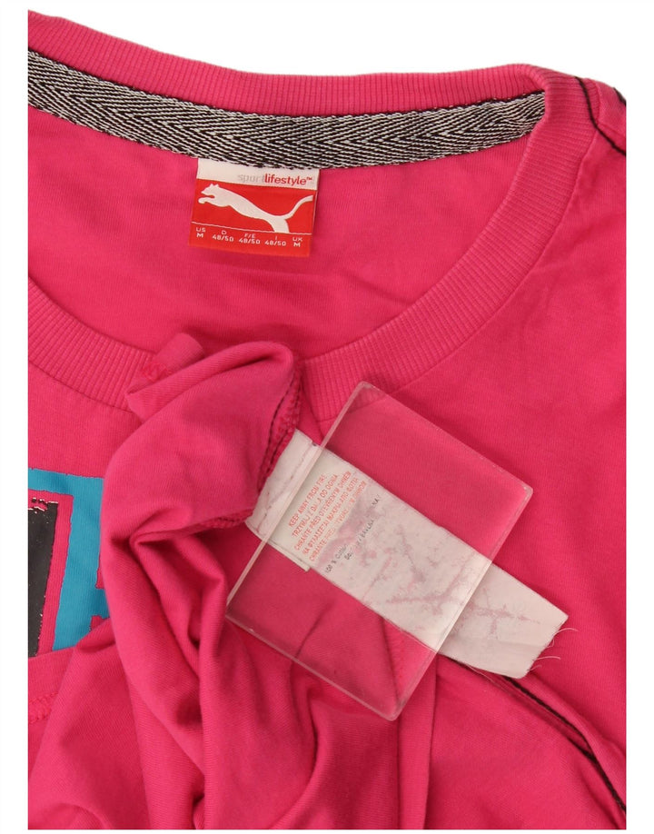 Puma Herren Grafik-T-Shirt-Oberteil aus Baumwolle in Mittelrosa