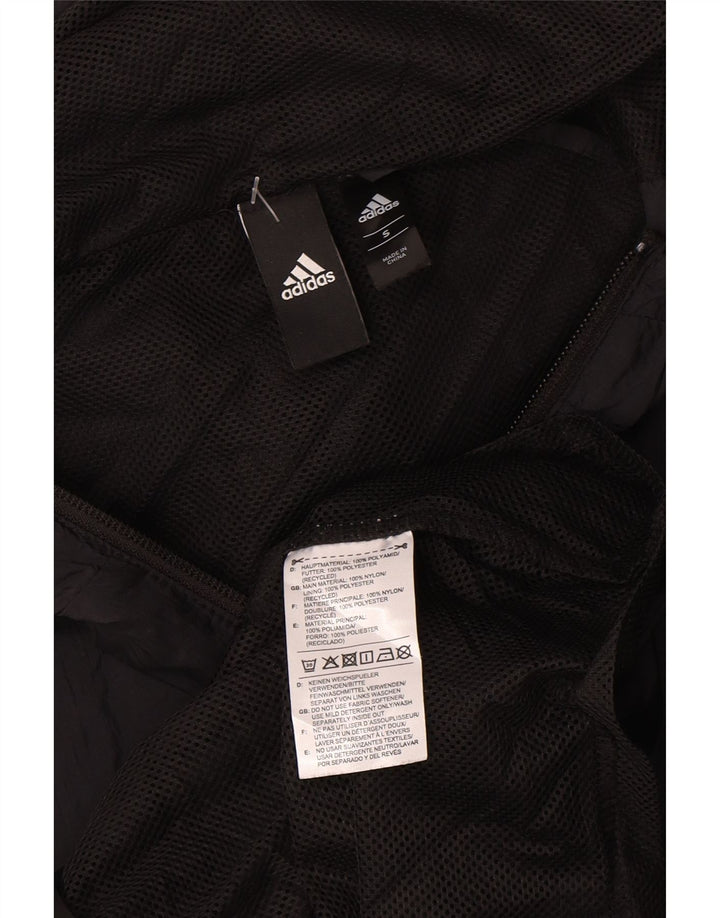 Adidas Damen Regenjacke mit Kapuze UK 10 Small Schwarz Polyamid