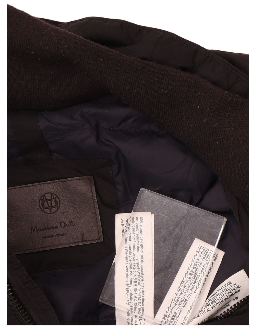 Massimo Dutti Herren gepolsterter Mantel UK 44 2XL Schwarz Polyester