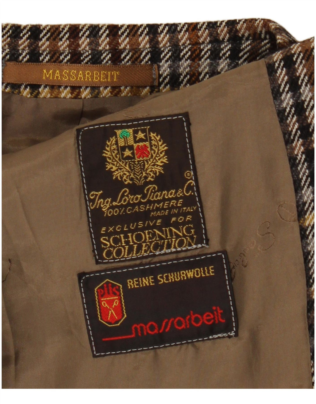 Vintage Herren 2-Knopf-Blazerjacke UK 40 Großer brauner Hahnentritt-Kaschmir