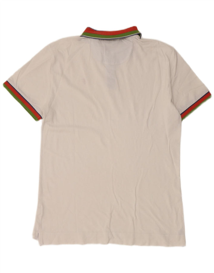 Trussardi Jeans Herren-Poloshirt, Größe S, Weiß, Farbblockdesign