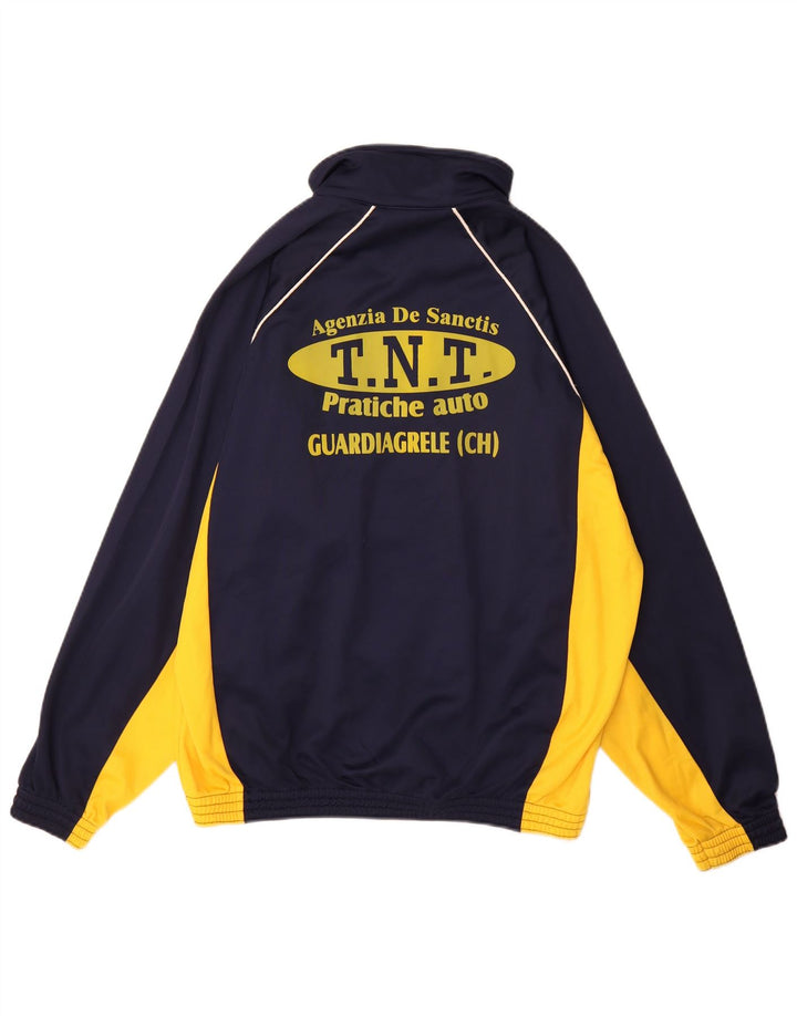 Hummel Herren-Trainingsanzugoberteil mit Grafik, mittleres Marineblau, Farbblock