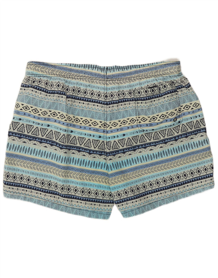 Maui and Sons Herren-Badeshorts 2XL, blaues geometrisches Polyamid