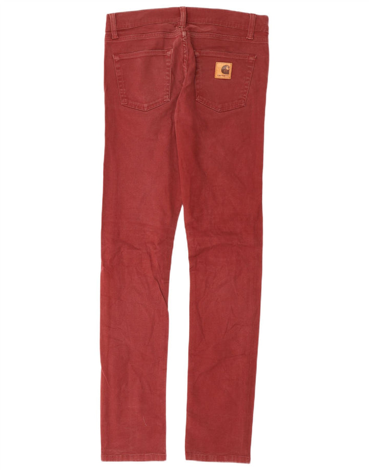 CARHARTT Damen Slim Freizeithose W30 L34 Burgunderrote Baumwolle