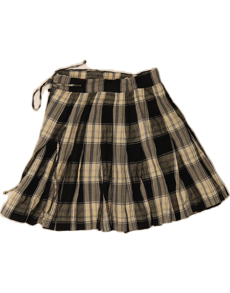 SPORTMAX Womens Wrap Skirt UK 12 Medium W26 Black Check Vintage Sportmax and Second-Hand Sportmax from Messina Hembry 