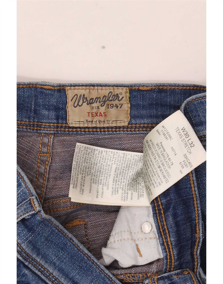 Wrangler Herren Texas Stretch Straight Jeans W30 L32 Blaue Baumwolle