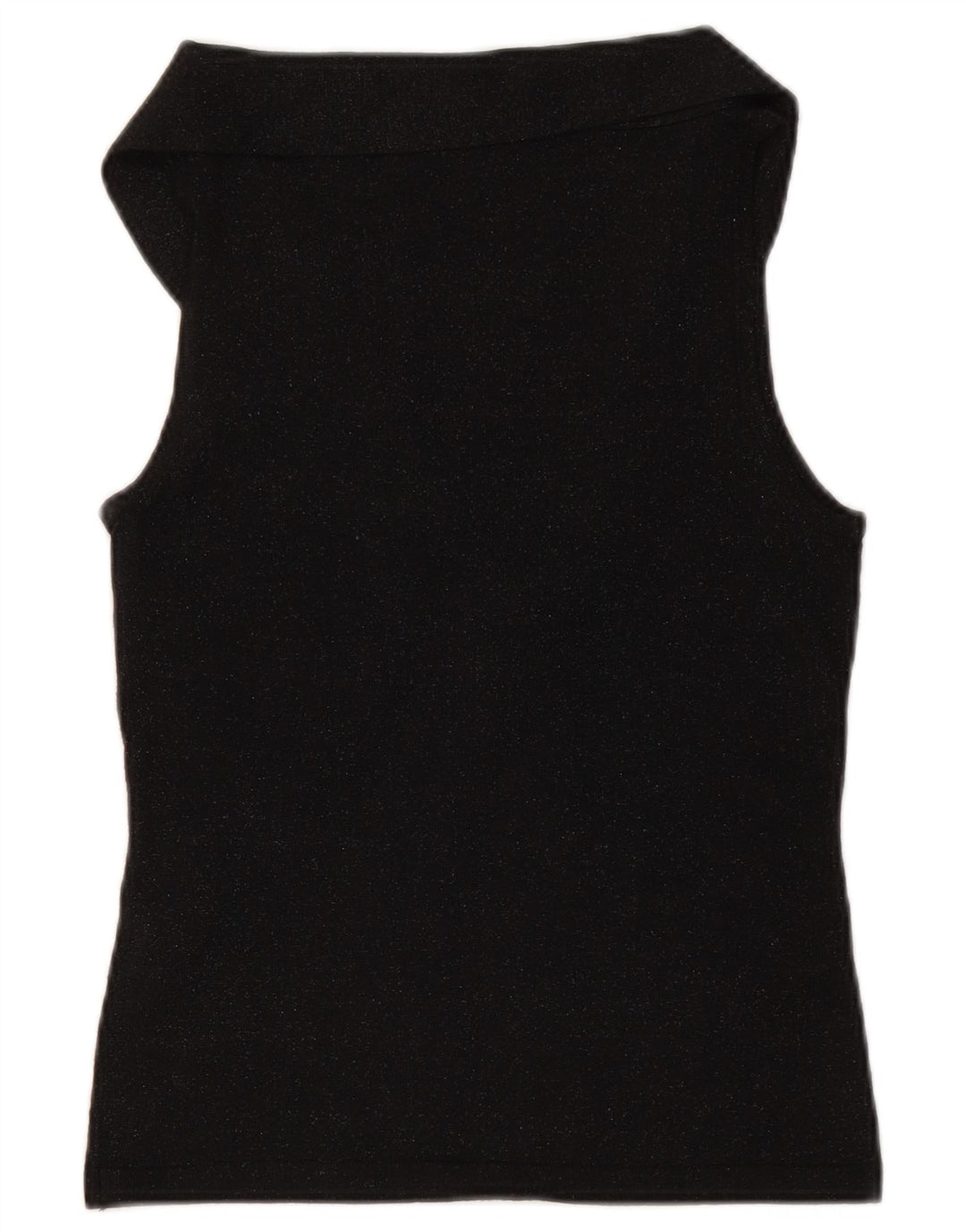 MASSIMO DUTTI Damen Crop Front Tie Vest Top UK 12 Medium Schwarz gefleckt