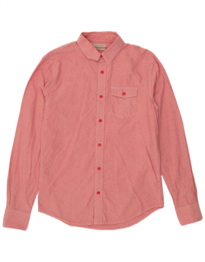 Calvin Klein Jeans Herren-Hemd, klein, rosa, Baumwolle