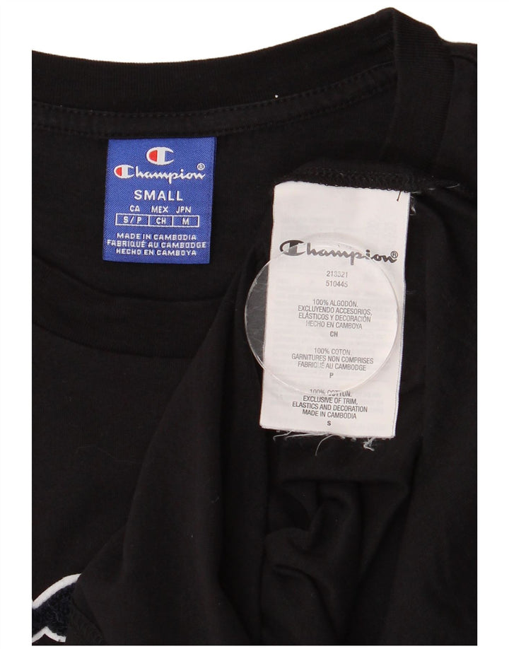 Champion Herren-T-Shirt mit Grafik, Größe S, schwarze Baumwolle