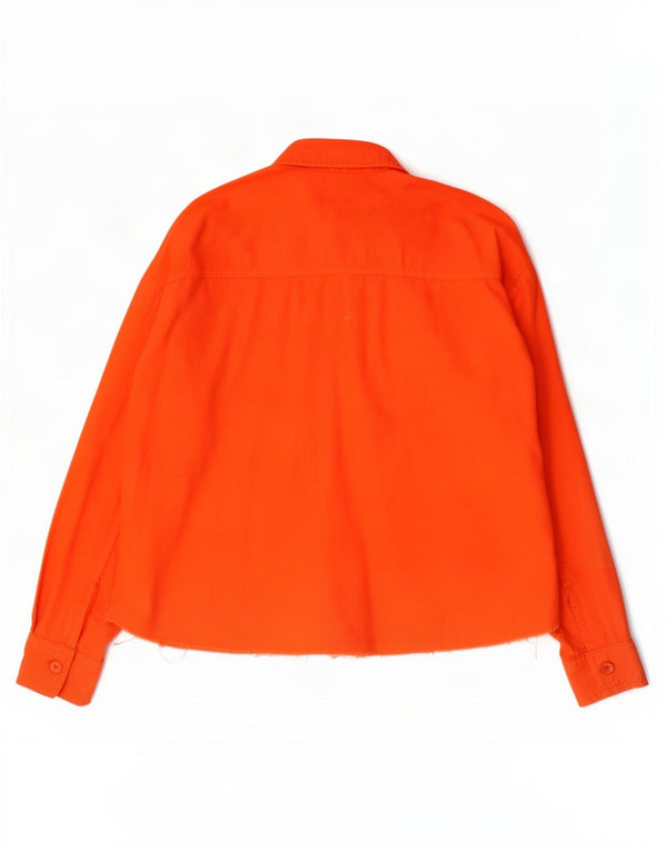 Topshop Womens Loose Fit Utility Jacke UK 10 Small Orange Baumwolle