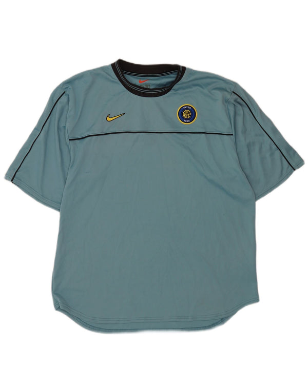 Nike Herren Inter Mailand T-Shirt Top UK 42/44 Large Blau Polyester