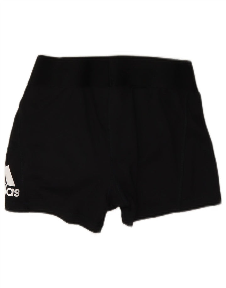 Adidas Damen Graphic Sport Shorts UK 12 Medium Schwarz Polyester
