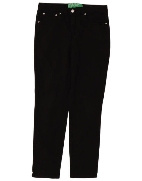 Benetton Damen Slim Freizeithose W30 L27 Schwarz
