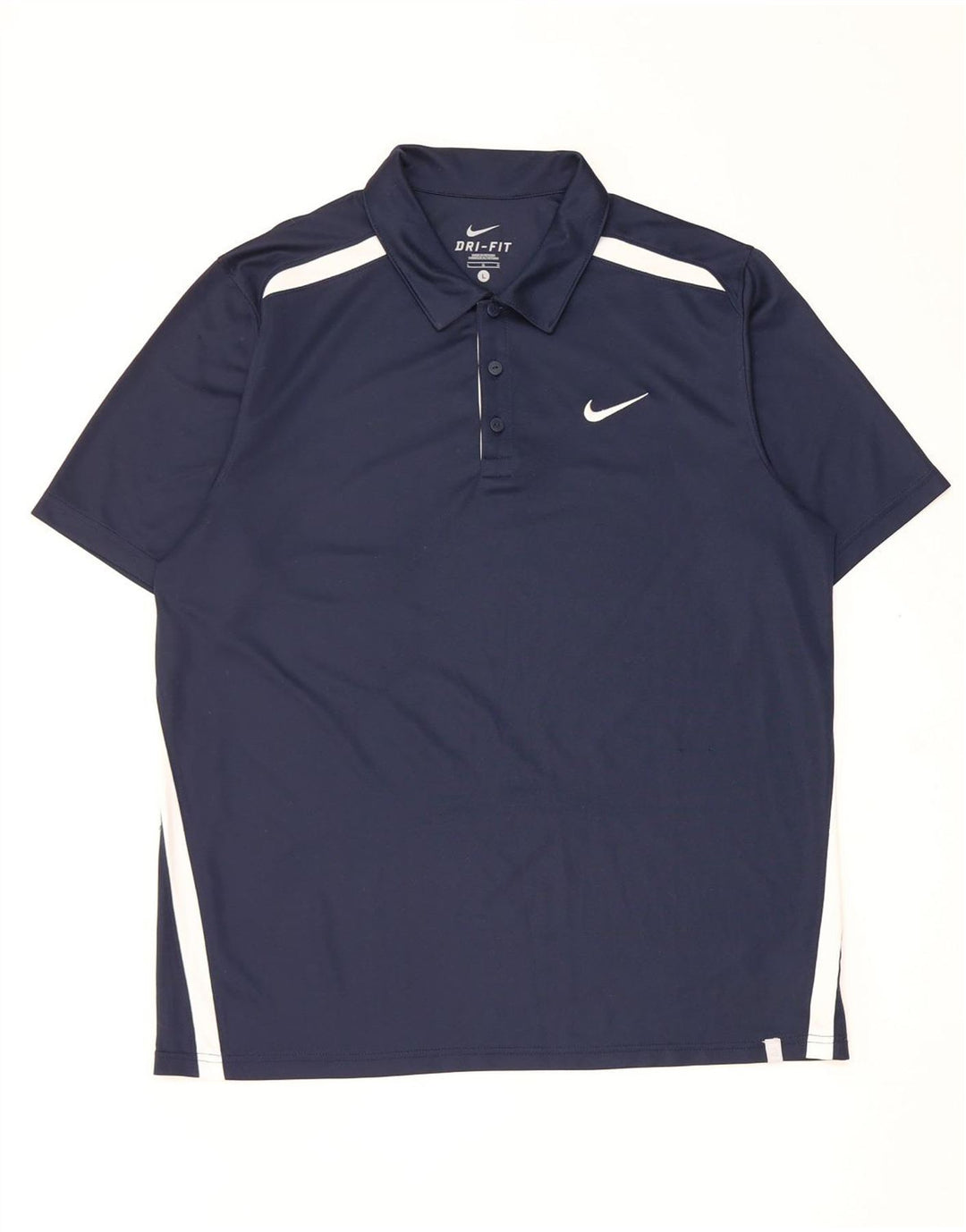 Nike Herren-Dri-Fit-Poloshirt, groß, marineblaues Farbblock-Polyester