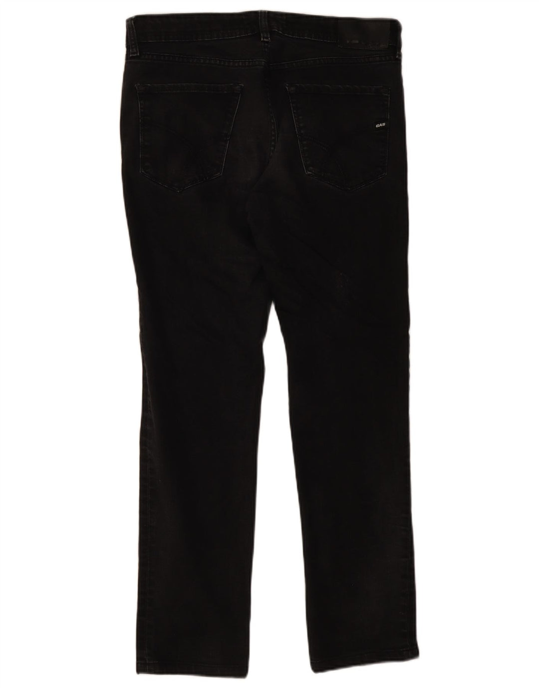 Gas Herren Straight Jeans W34 L29 Schwarze Baumwolle