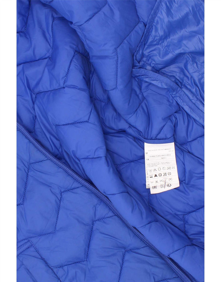Benetton Wattierte Jungenjacke mit Kapuze, 7–8 Jahre, mittelblaues Polyamid