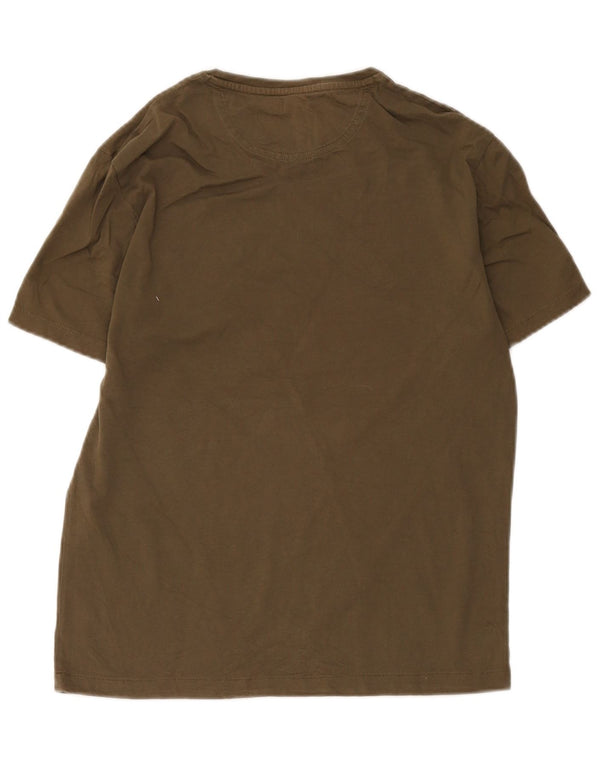 Timberland Herren Slim Fit T-Shirt Top Small Khaki Baumwolle
