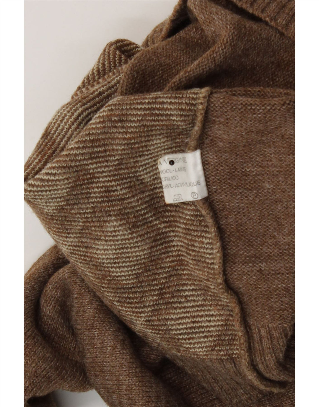 Vintage Damen Rollkragenpullover Pullover UK 16 Groß Braun Argyle/Diamant