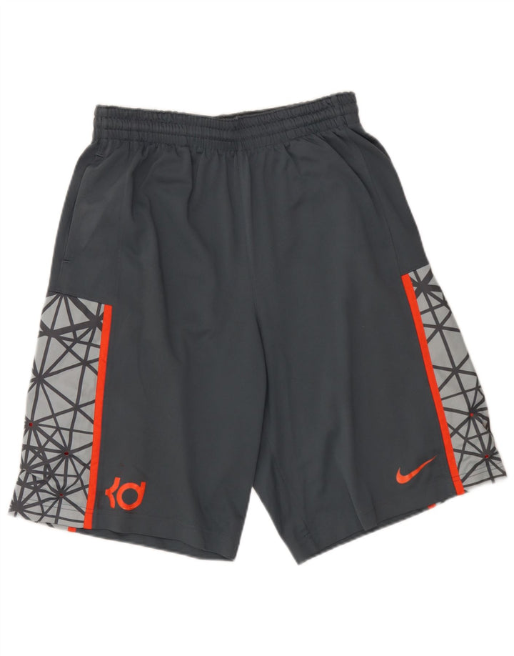 Nike Herren Dri Fit Graphic Sport Shorts Mittelgraues geometrisches Polyester