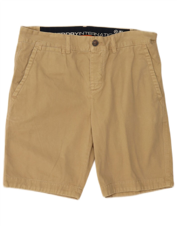 Superdry Herren Chinoshorts Medium W32 Beige Baumwolle