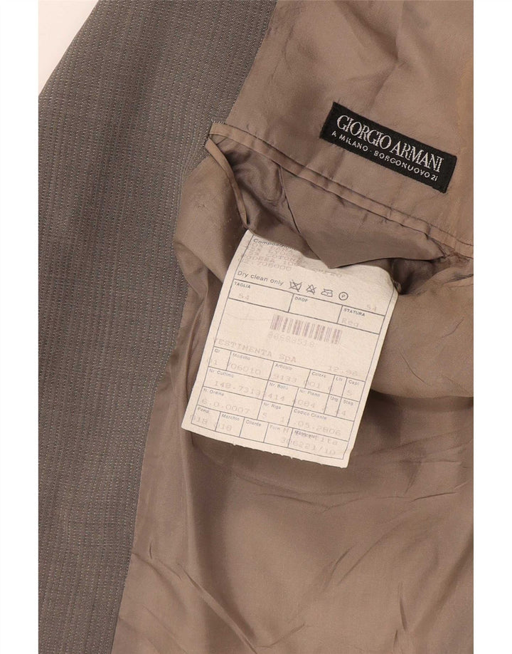 Giorgio Armani Herren 3-Knopf-Blazerjacke IT 54 2XL Graue Wolle