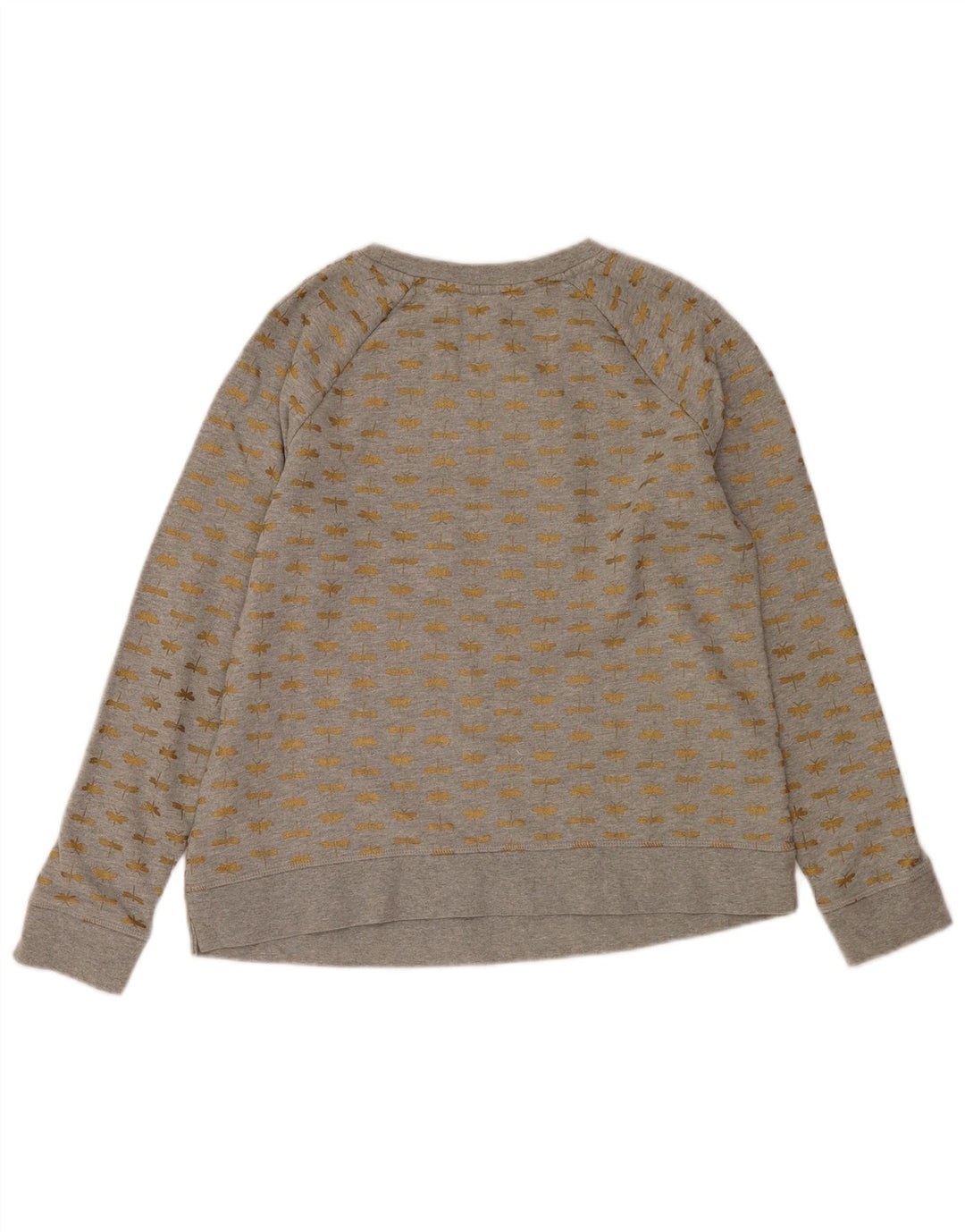 Boden Damen-Sweatshirt mit abstraktem Muster, UK 14, mittelgraue Baumwolle